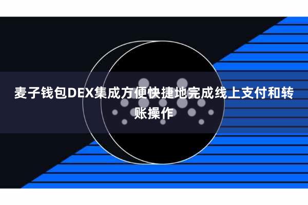 麦子钱包DEX集成方便快捷地完成线上支付和转账操作