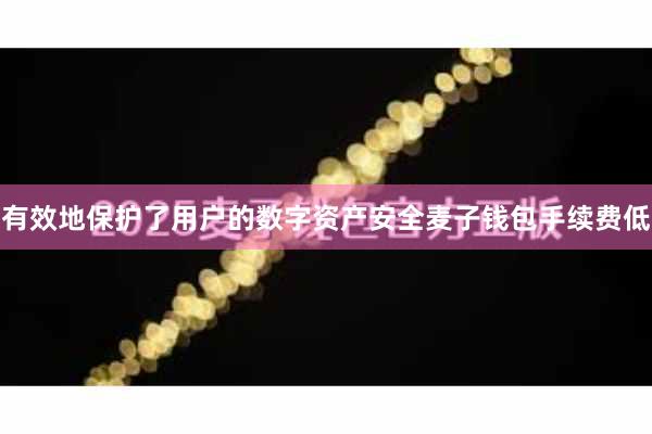 有效地保护了用户的数字资产安全麦子钱包手续费低