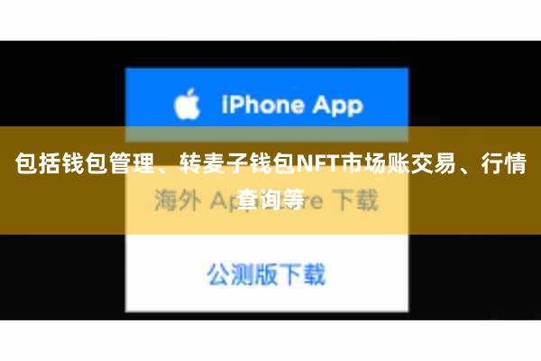 包括钱包管理、转麦子钱包NFT市场账交易、行情查询等