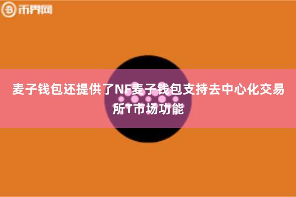 麦子钱包还提供了NF麦子钱包支持去中心化交易所T市场功能